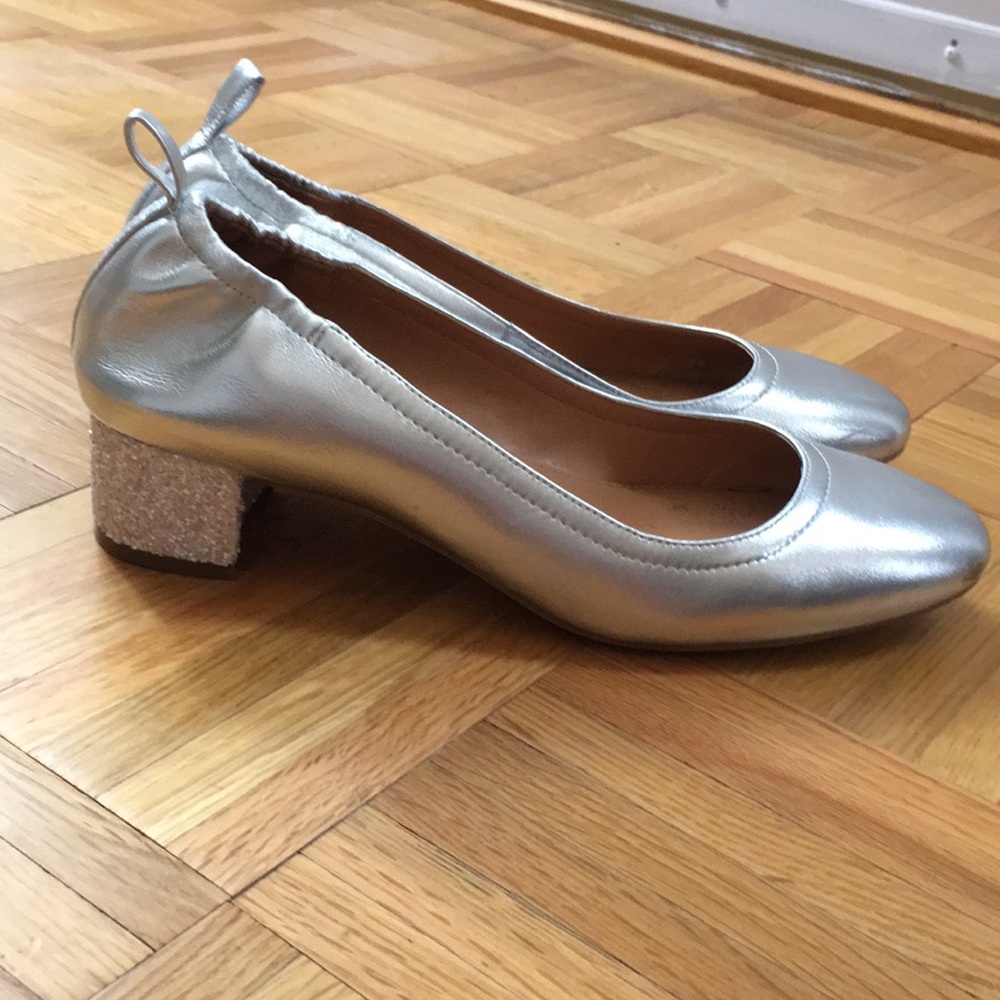 J crew Anya leather block heel flats
